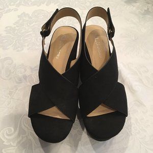 Black Suede Wedges. Size 8.5. Like New.